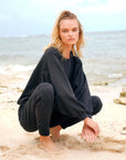 HALEY Bamboo Fleece Sweaters, in Black