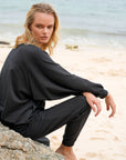 HALEY Bamboo Fleece Sweaters, in Black
