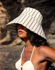 HARPER Handwoven Striped Wide-brim Hat - My Pampered Life Seattle