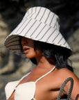 HARPER Handwoven Striped Wide-brim Hat - My Pampered Life Seattle