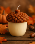 Acorn Sculpture Candle – Hand-Poured Soy Wax | Rustic Fall Decor