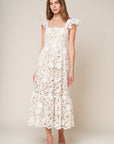 Still Thinking Lace Midi Dress