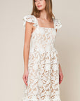 Still Thinking Lace Midi Dress