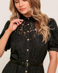 Timid to Tenacious Woven Lace Shirt Dress