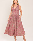 Flying Tomato Garden Party Rose Woven Midi Dress