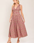 Flying Tomato Garden Party Rose Woven Midi Dress