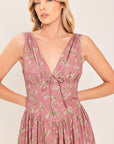 Flying Tomato Garden Party Rose Woven Midi Dress