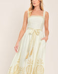 Moonlit Garden Woven Midi Dress