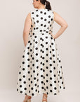 CAFÉ Noir Polka Woven Midi Dress