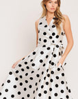 CAFÉ Noir Polka Woven Midi Dress