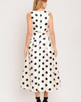 CAFÉ Noir Polka Woven Midi Dress