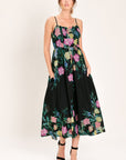 Shadow Floral Woven Midi Dress