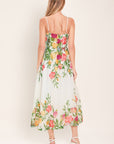 Shadow Floral Woven Midi Dress