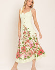 Flying Tomato Blossom Whisper Woven Midi Dress