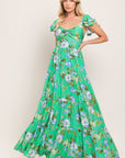 Fresh Blossom Woven Maxi Dress