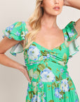 Fresh Blossom Woven Maxi Dress