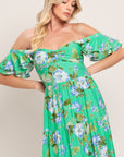 Fresh Blossom Woven Maxi Dress