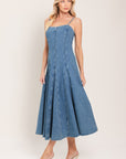 Indigo Whisper Denim Midi Dress