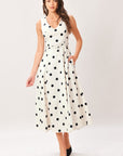 Pure Polka Woven Midi Dress