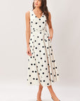 Pure Polka Woven Midi Dress