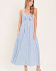 Fresh Day Striped Woven Midi Dress