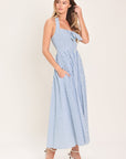Fresh Day Striped Woven Midi Dress