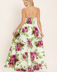 Flying Tomato Fuchsia Rose Halter Woven Maxi Dress