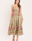 Flying Tomato | Peony Garden Floral Midi Dress