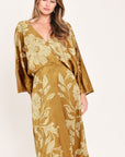 Flying Tomato | Butterscotch Blossom Floral Midi Dress