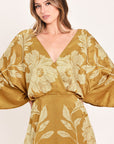 Flying Tomato | Butterscotch Blossom Floral Midi Dress