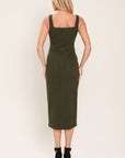 Flying Tomato Modern Cargo Chic Woven Twill Midi Dress