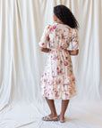 Vintage Romance Cream Floral Midi Dress