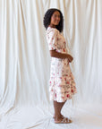 Vintage Romance Cream Floral Midi Dress