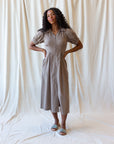 Femme Field Brown Midi Shirtdress
