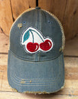 CHERRIES Distressed Tan Mesh Snapback Baseball Cap - My Pampered Life Seattle