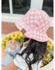 Checkered Pattern Terry Cloth C.C Bucket Hat KB004