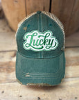 Lucky Distressed Mesh Snapback Baseball Cap - My Pampered Life Seattle