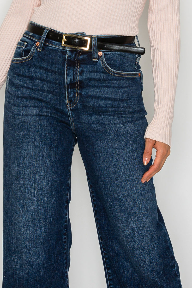 Artemis Vintage |High Rise Cropped Palazzo Jeans