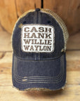 Cash Hank Willy Waylon Hat on Lime