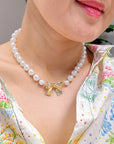 Bow And Pearls Necklace