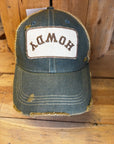 Upside Down HOWDY Distressed Mesh Snapback Baseball Cap