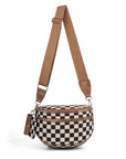 Kaylee Mixed Media Double Zip Crossbody Sling Bag