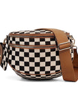 Kaylee Mixed Media Double Zip Crossbody Sling Bag