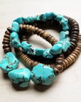 Chunky Blue Turquoise Nugget Bracelet