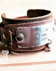 Follow Your Heart Distressed Leather Cuff