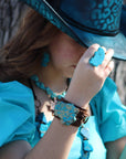 Blue Regalite Chunky Earrings
