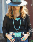 Regalite Slab Necklace with Leather Closure 252j