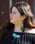 Regalite Slab Necklace with Leather Closure 252j