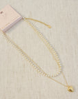 Pearls And Heart Locket Layered Necklace