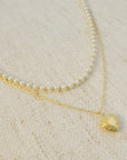 Pearls And Heart Locket Layered Necklace